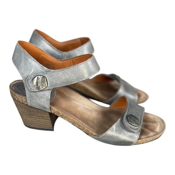 Taos Women’s Carousel 2 Wedge Graphite Grey Leather Sandals Size-11 - Picture 4 of 9